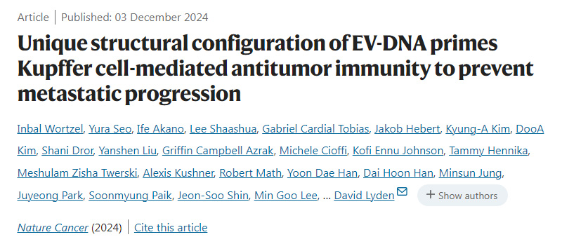 EV-DNA的獨(dú)特結(jié)構(gòu)配置啟動(dòng)庫(kù)普弗細(xì)胞介導(dǎo)的抗腫瘤免疫，以防止轉(zhuǎn)移進(jìn)展