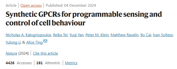 用于細(xì)胞行為可編程傳感和控制的合成GPCR