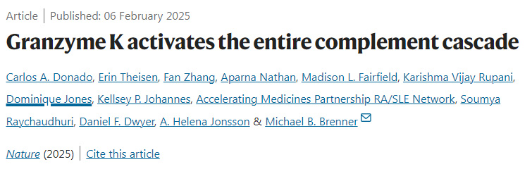 顆粒酶K激活整個補體級聯(lián)反應