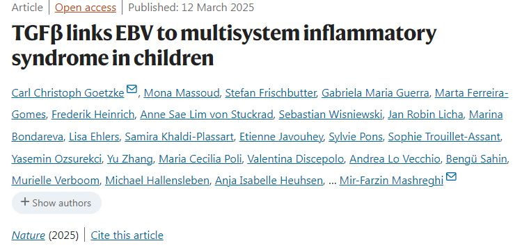 TGFβ揭示EB病毒與兒童多系統(tǒng)炎癥綜合征的致病關(guān)聯(lián)