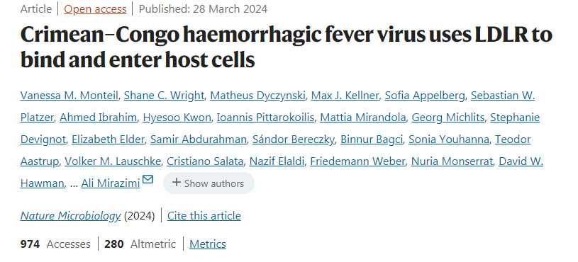 克里米亞-剛果出血熱病毒利用LDLR結(jié)合并進(jìn)入宿主細(xì)胞