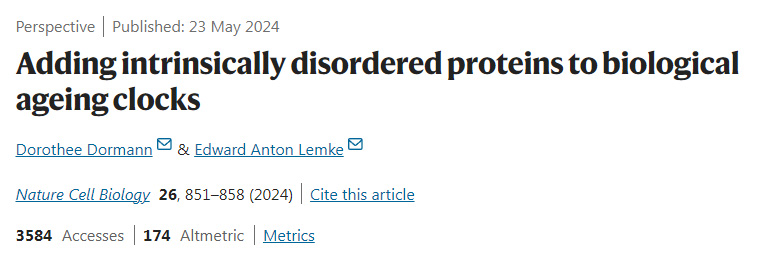 在生物衰老時(shí)鐘中添加內(nèi)在無(wú)序蛋白質(zhì)
