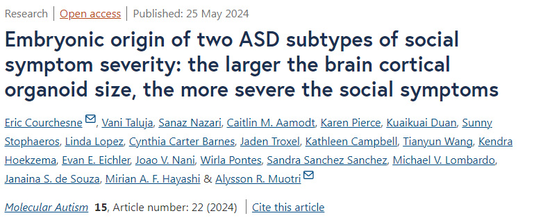 兩種ASD亞型自閉癥的嚴重程度的胚胎起源